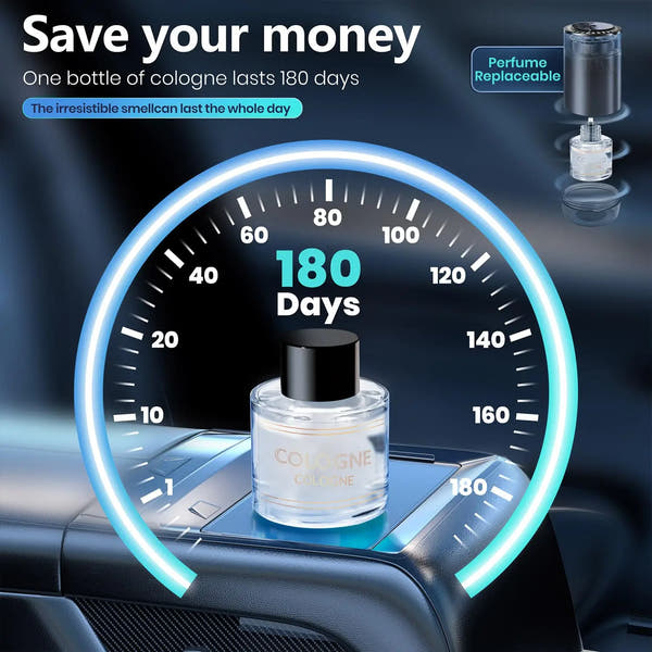 Difusor de Aroma para Coche Inteligente con Humidificador Recargable, Ambientador de Aceites Esenciales, 3 Niveles Ajustables, Luz LED Estrellada, Accesorio Interior para Automóvil, Perfume Montado, Purificador de Aire
