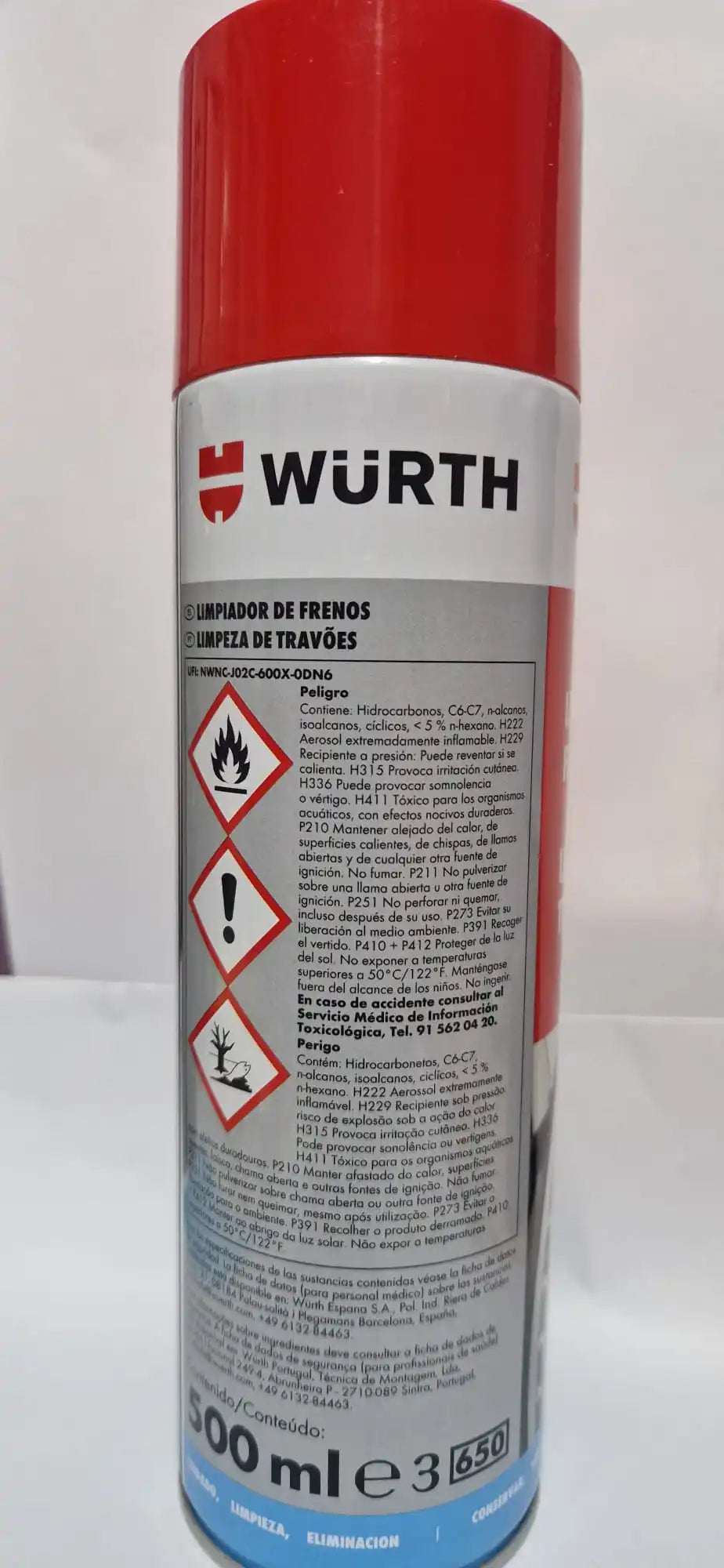 3 x wurth brake cleaner spray 500 ml cars motorcycles