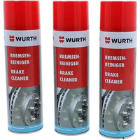 3 x wurth brake cleaner spray 500 ml cars motorcycles