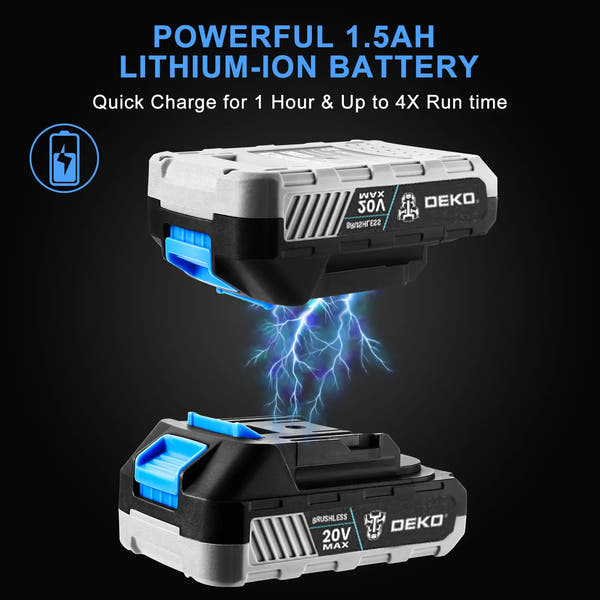 DEKO Taladro Inalámbrico 20V Brushless – Máxima Potencia y Precisión para tus Proyectos de DIY