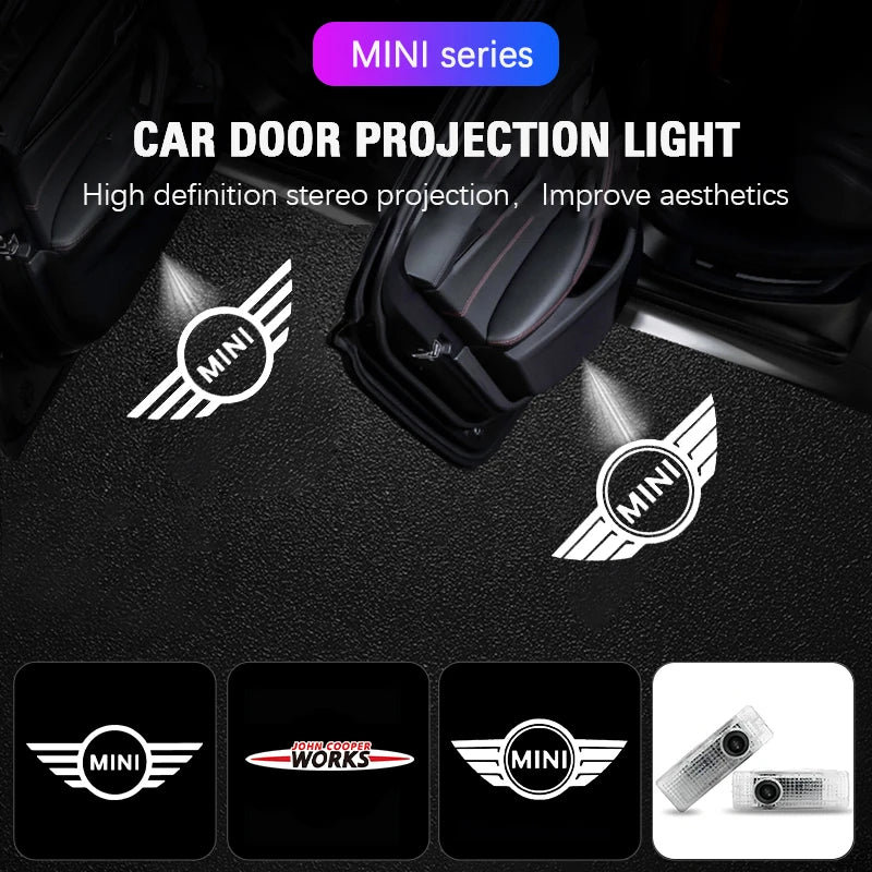 Luces LED de Bienvenida para Puertas MINI – Proyección del Logotipo HD (2 Piezas)