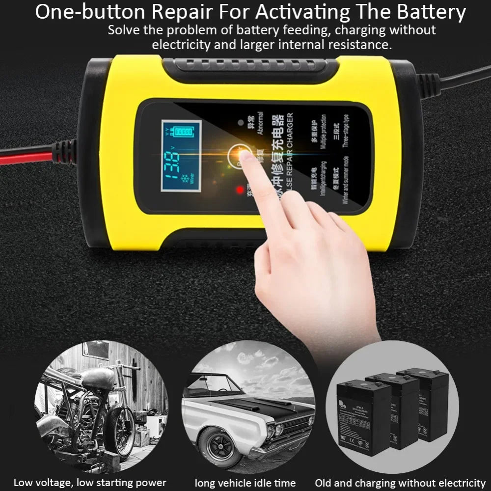 Revive tu batería! Cargador Inteligente 12V 6A con Pantalla LCD y Reparación Automática