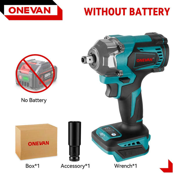 ONEVAN 18V Llave de Impacto Brushless – 1200 N·m, 8 Velocidades, con Luz LED