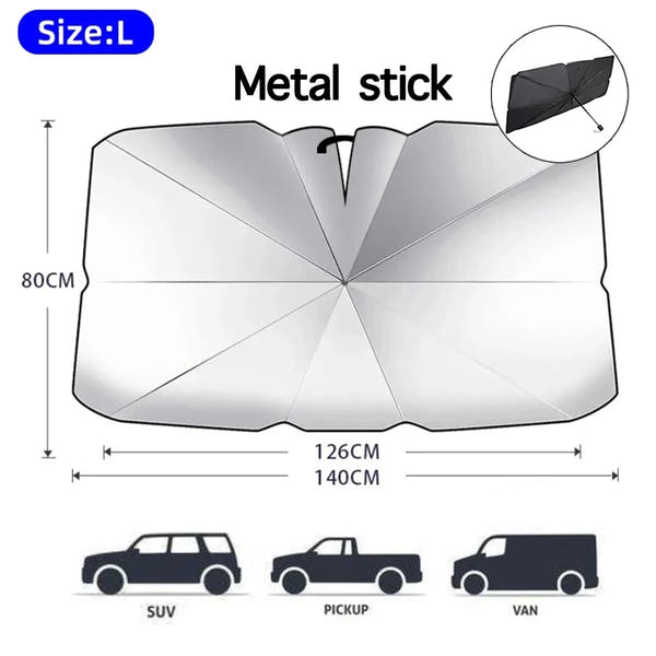 Parasol para parabrisas de coche 2025, sombrilla plegable para protección solar, cubierta frontal para bloquear rayos UV y calor, protector portátil