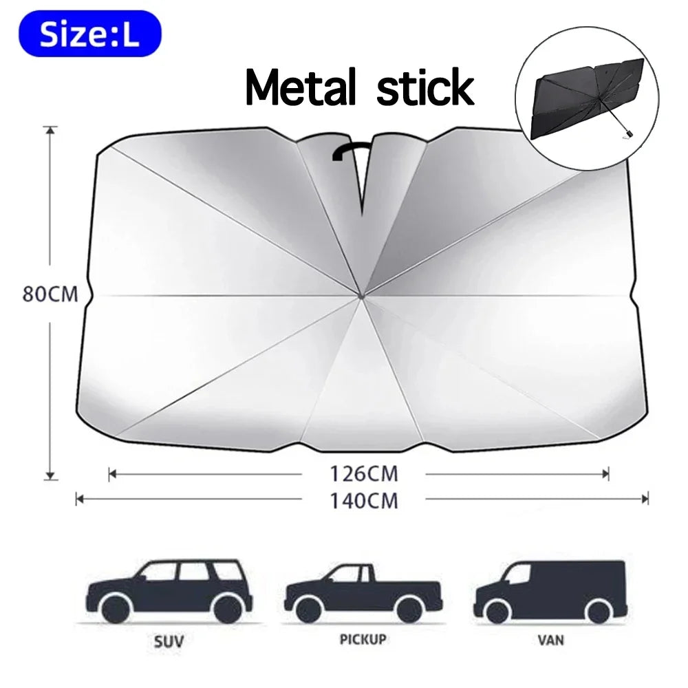 Parasol para parabrisas de coche 2025, sombrilla plegable para protección solar, cubierta frontal para bloquear rayos UV y calor, protector portátil