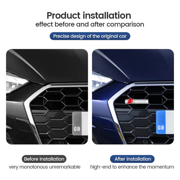 Emblema de productos para coche, parrilla, insignia de capó delantero, rejilla para Audi Sline