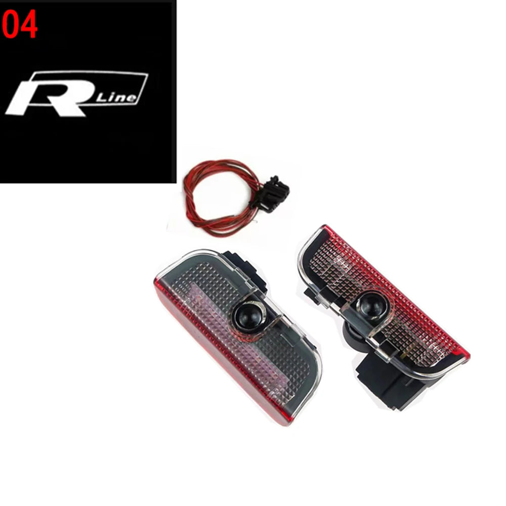 2Pcs LED blue Welcome Projector Light Door Lamp For VW Golf 5 6 7 7N Touran CC Passat Magotan B6 B7 B8 Tiguan Car Styling