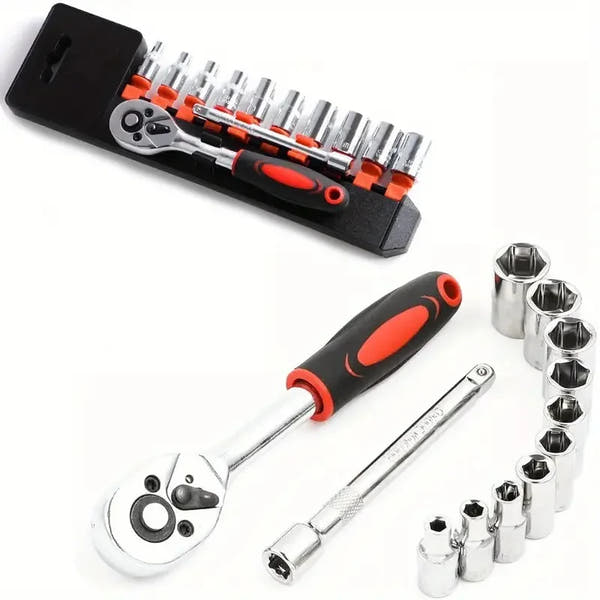 Nueva actualización, juego de llaves de vaso, Hardware, herramienta de reparación de bicicletas para coche, barco, motocicleta, trinquete de enchufe corto, herramientas de reparación de automóviles, mano