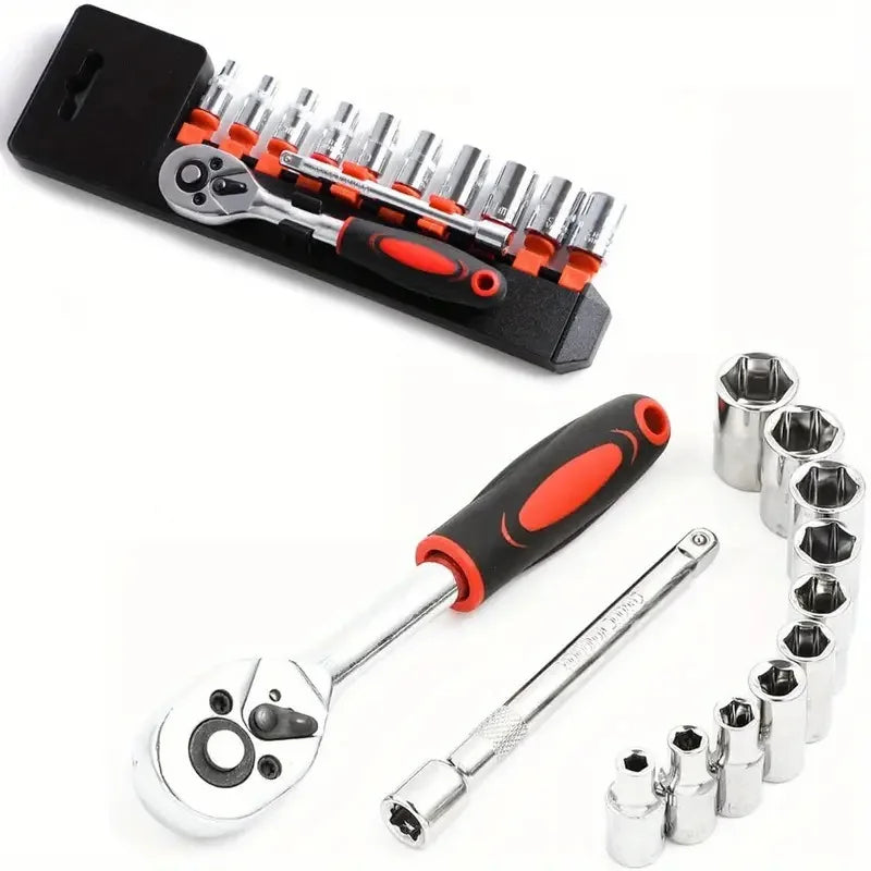Nueva actualización, juego de llaves de vaso, Hardware, herramienta de reparación de bicicletas para coche, barco, motocicleta, trinquete de enchufe corto, herramientas de reparación de automóviles, mano