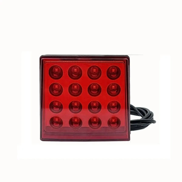 Luces antiniebla traseras LED de freno universales, luz de piloto trasera cuadrada, lámpara de parachoques trasero