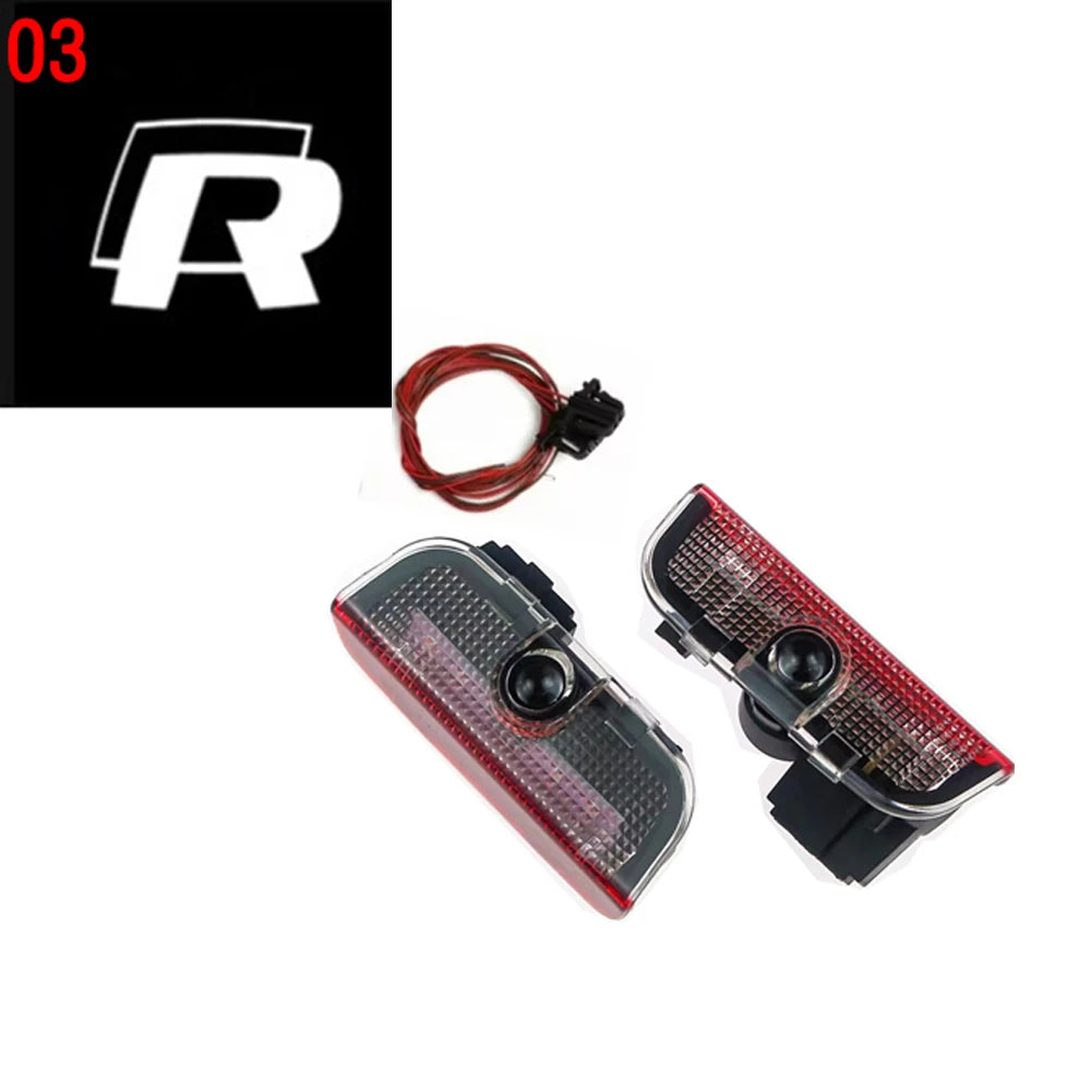 2Pcs LED blue Welcome Projector Light Door Lamp For VW Golf 5 6 7 7N Touran CC Passat Magotan B6 B7 B8 Tiguan Car Styling