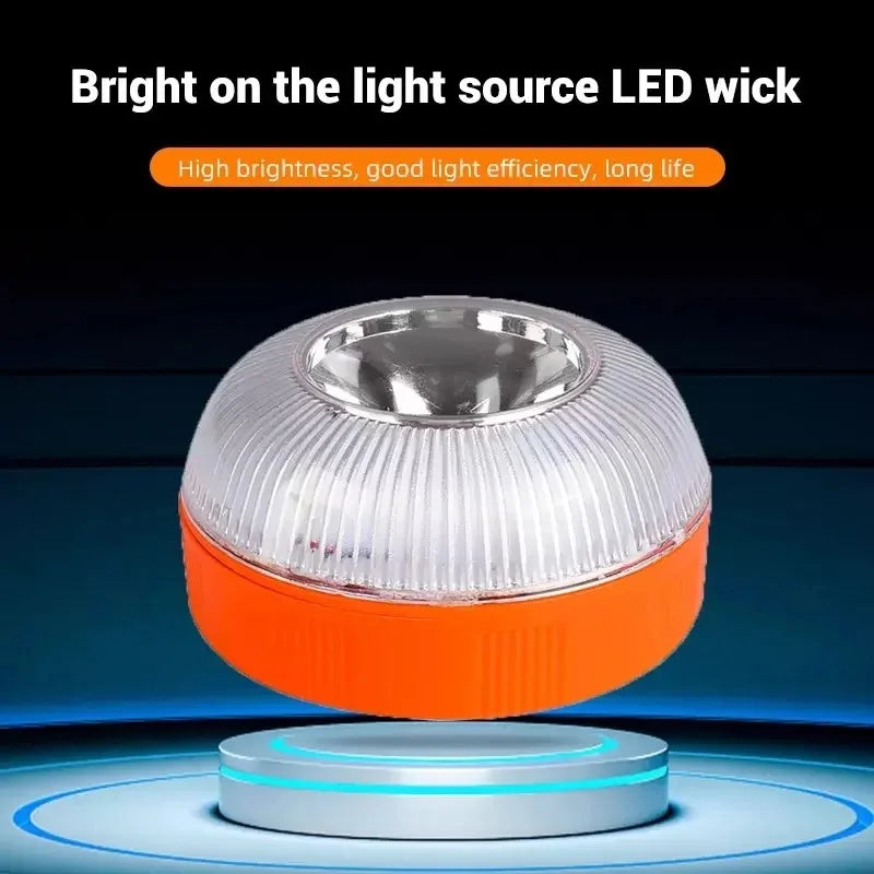 Luz recargable Dgt V16, luz de advertencia intermitente estroboscópica de inducción magnética para ayuda de emergencia de coche homologada