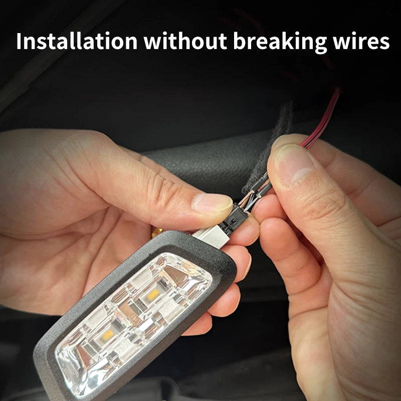 Iluminación de maletero de alto brillo para coche, luz ambiental, decoración interior, cableado LED, tira de luces para puerta trasera con detección automática sin cables