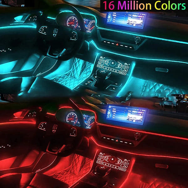 ¡Ilumina tu auto! Luces LED RGB 8M con Control por App – Kit 6 en 1 para Interior Vehicular