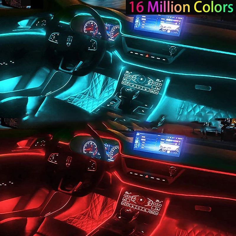 ¡Ilumina tu auto! Luces LED RGB 8M con Control por App – Kit 6 en 1 para Interior Vehicular
