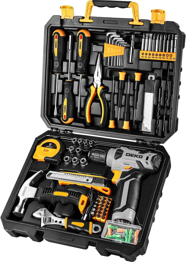 Set de Herramientas Eléctricas DEKO DKMT126 | Taladro + Destornillador + Accesorios