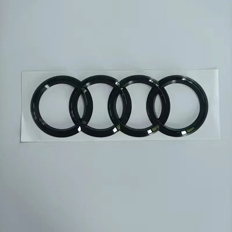 Logotipo de 4 anillos ABS negro capó de coche capó delantero parrilla maletero trasero emblema