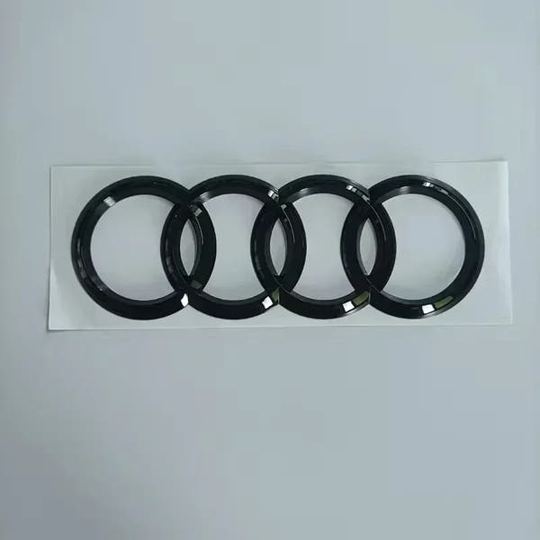 Logotipo de 4 anillos ABS negro capó de coche capó delantero parrilla maletero trasero emblema