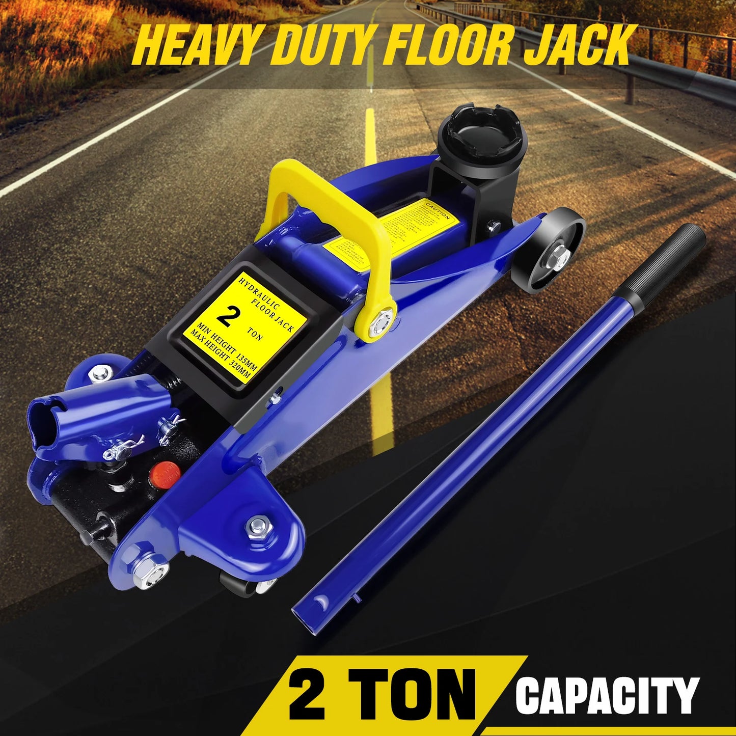 Gato Hidráulico 2T + Soportes 3T – Kit Elevador de Auto con Maletín