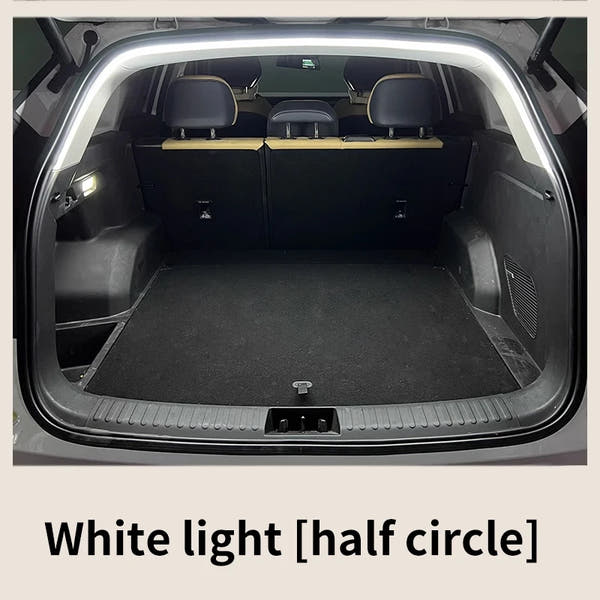 Iluminación de maletero de alto brillo para coche, luz ambiental, decoración interior, cableado LED, tira de luces para puerta trasera con detección automática sin cables