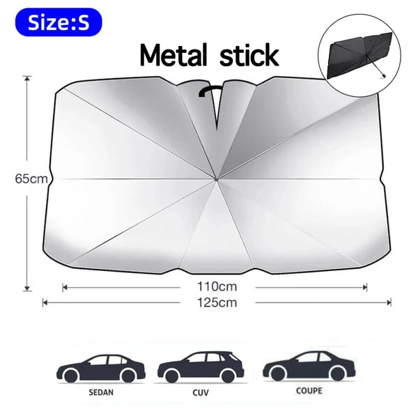 Parasol para parabrisas de coche 2025, sombrilla plegable para protección solar, cubierta frontal para bloquear rayos UV y calor, protector portátil