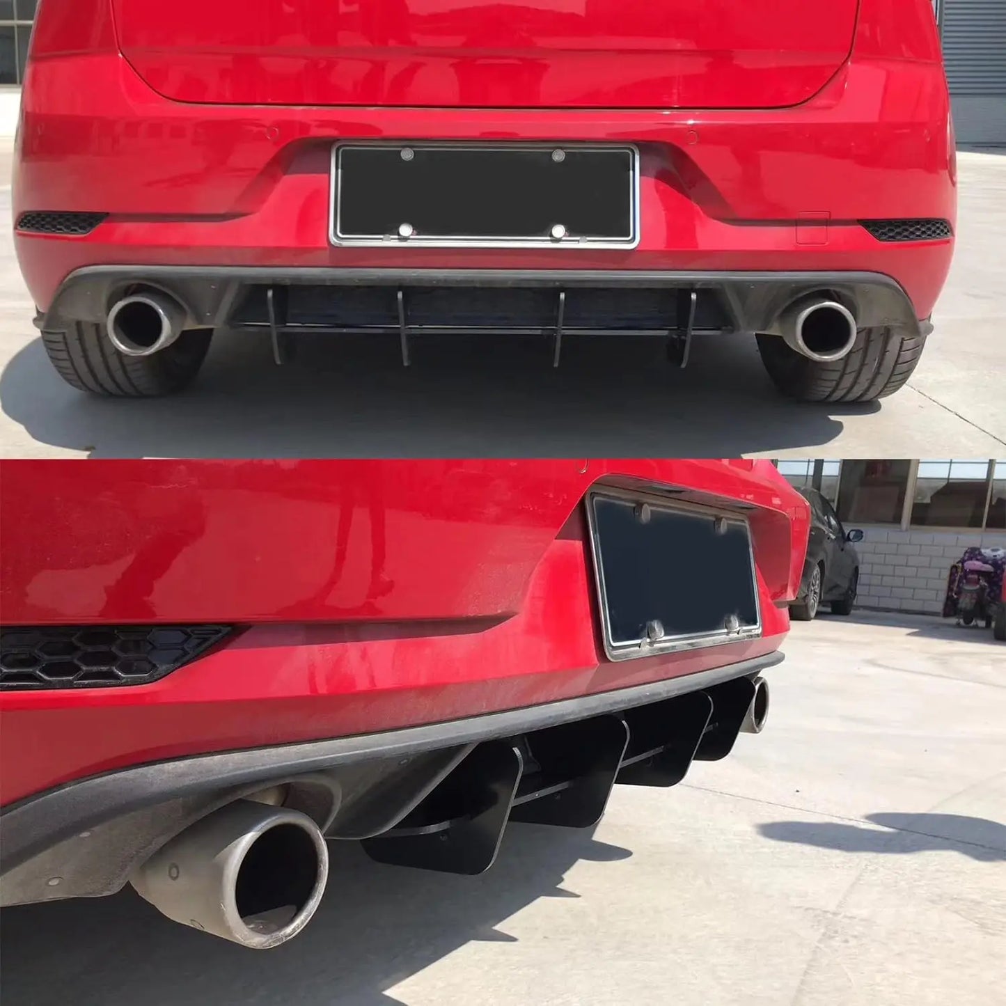 Difusor de parachoques trasero de coche, delantal trasero, aletas, divisores laterales para VW Golf 7 GTI MK7 2013-2016, labio del alerón trasero