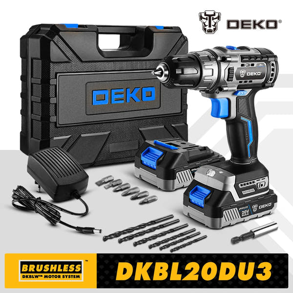 DEKO Taladro Inalámbrico 20V Brushless – Máxima Potencia y Precisión para tus Proyectos de DIY