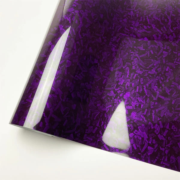 Envoltura de vinilo de fibra de carbono forjado con láser brillante, pegatina autoadhesiva para coche, película de carbono de vinilo brillante impermeable para calcomanía de coche