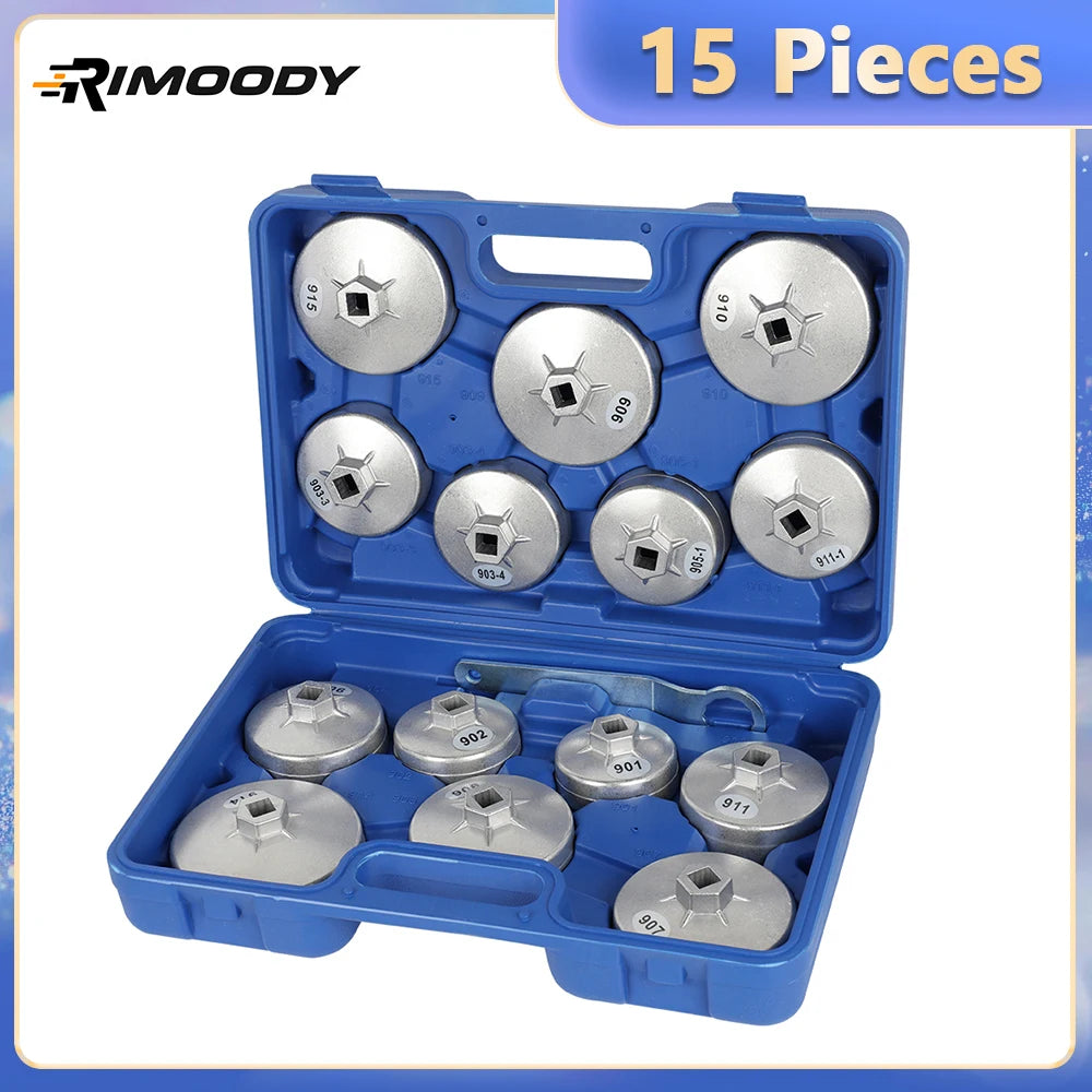 Rimoody, 15 Uds., llave para filtro de aceite de aleación de aluminio,