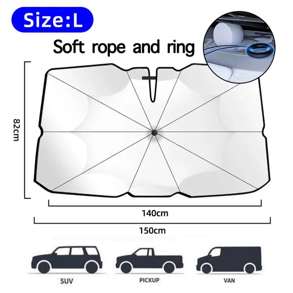 Parasol para parabrisas de coche 2025, sombrilla plegable para protección solar, cubierta frontal para bloquear rayos UV y calor, protector portátil