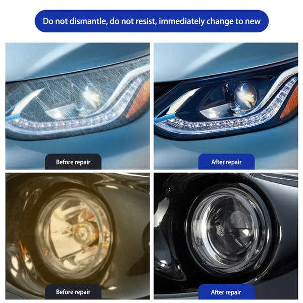Kit de restauración de faros de coche, abrillantador químico, pulidor de faros, restaurador, juego de pasta de pulido, lijado de cera para faros de coche