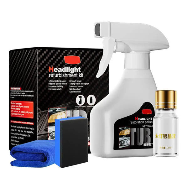 Kit de restauración de faros de coche, abrillantador químico, pulidor de faros, restaurador, juego de pasta de pulido, lijado de cera para faros de coche