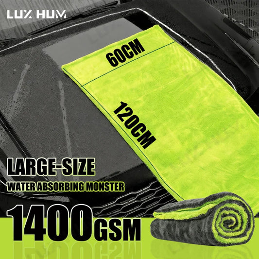 Toalla de Secado para Autos 1400GSM – Microfibra Premium, Súper Absorbente y Extra Grande (60x120cm)