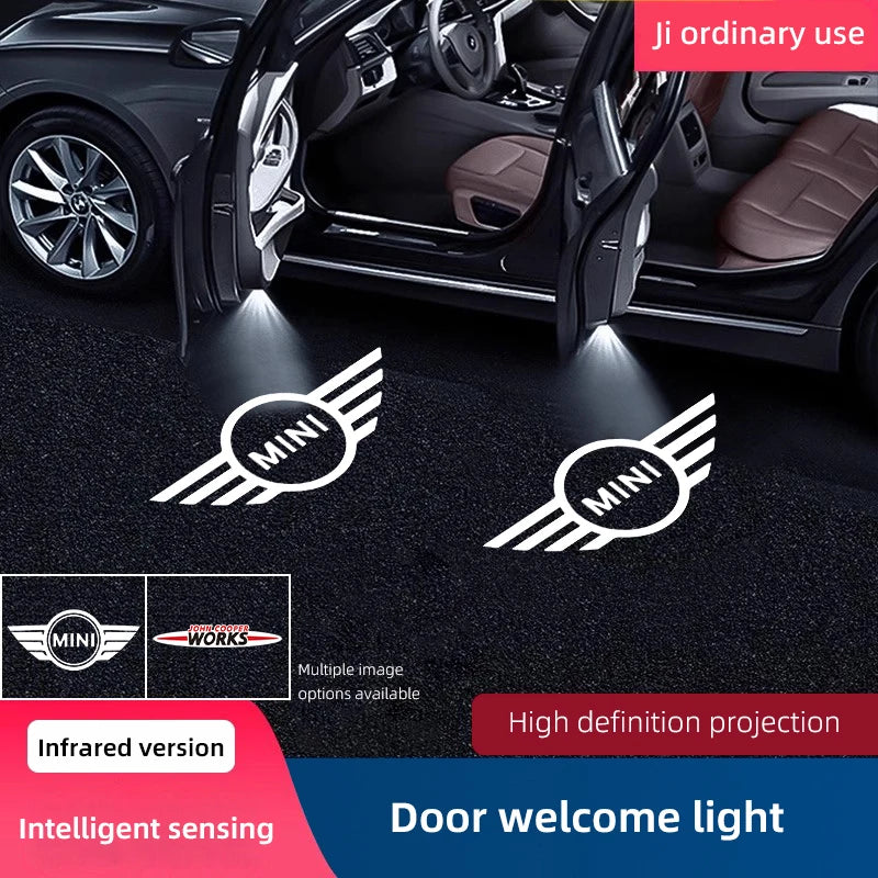Luces LED de Bienvenida para Puertas MINI – Proyección del Logotipo HD (2 Piezas)