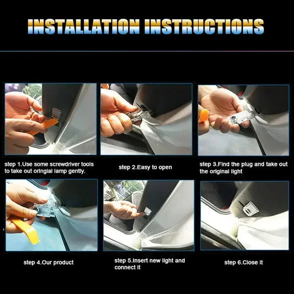 Luces LED de Bienvenida para Puertas Volvo – Proyector Logo R-Design, Instalación Fácil 12V