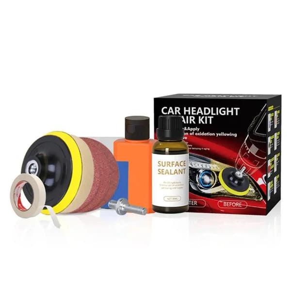 Kit de restauración de faros de coche, abrillantador químico, pulidor de faros, restaurador, juego de pasta de pulido, lijado de cera para faros de coche