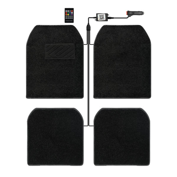 Alfombra de coche Starlight de 12V, alfombra Full Starlight, alfombrilla de pie Starlight, cambio de color, cinturón, aplicación, Control remoto, efecto de luz, alfombras LED