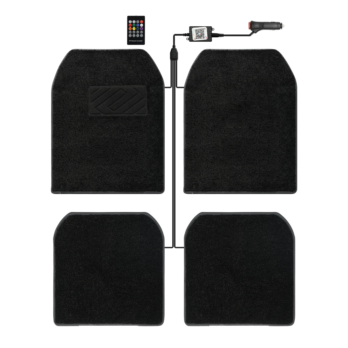 Alfombra de coche Starlight de 12V, alfombra Full Starlight, alfombrilla de pie Starlight, cambio de color, cinturón, aplicación, Control remoto, efecto de luz, alfombras LED