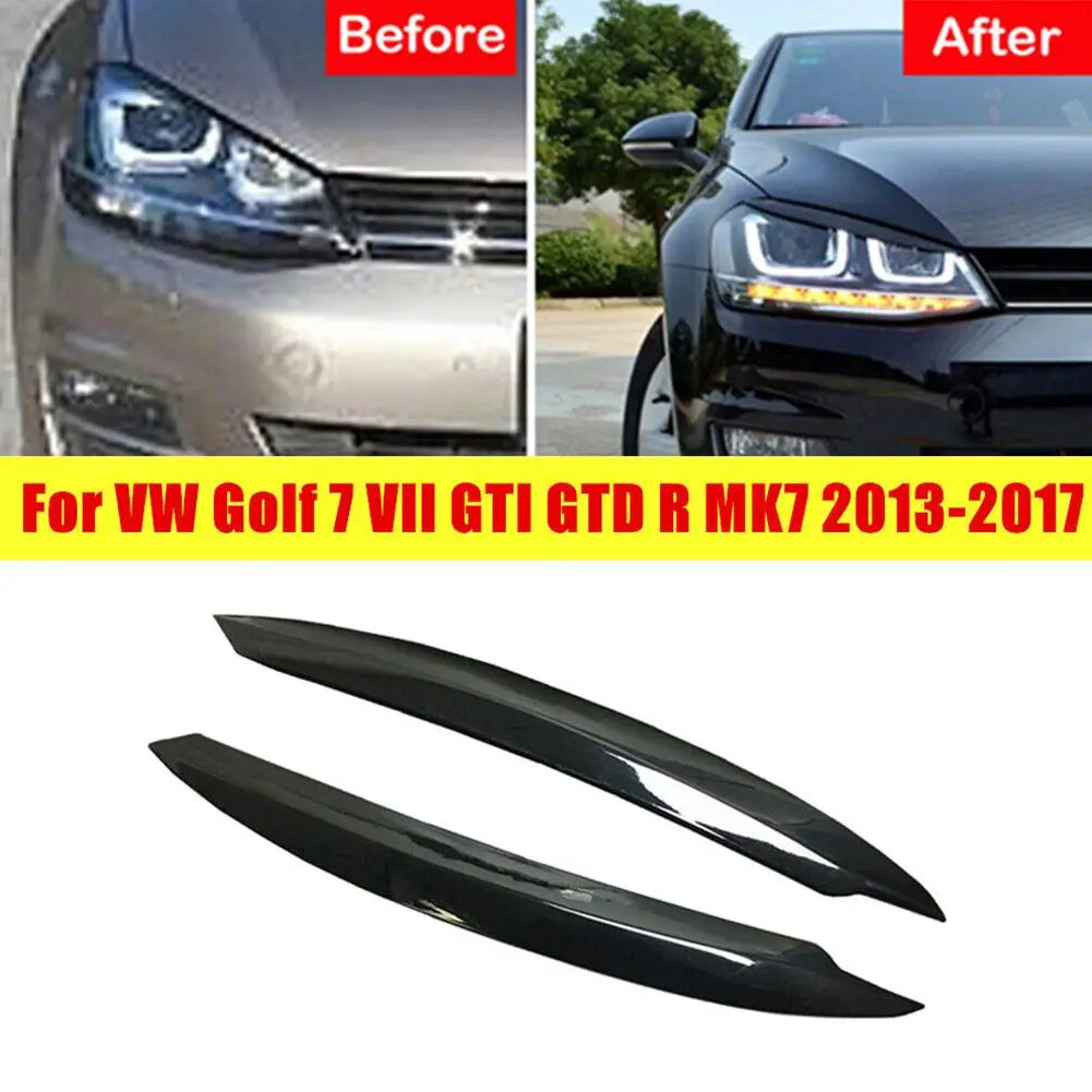Cubierta de párpado de ceja para faro de coche, embellecedor para VOLKSWAGEN VW Golf 7 7,5 VII GTD R MK7 MK7.5 2013-2019, pegatinas llamativas