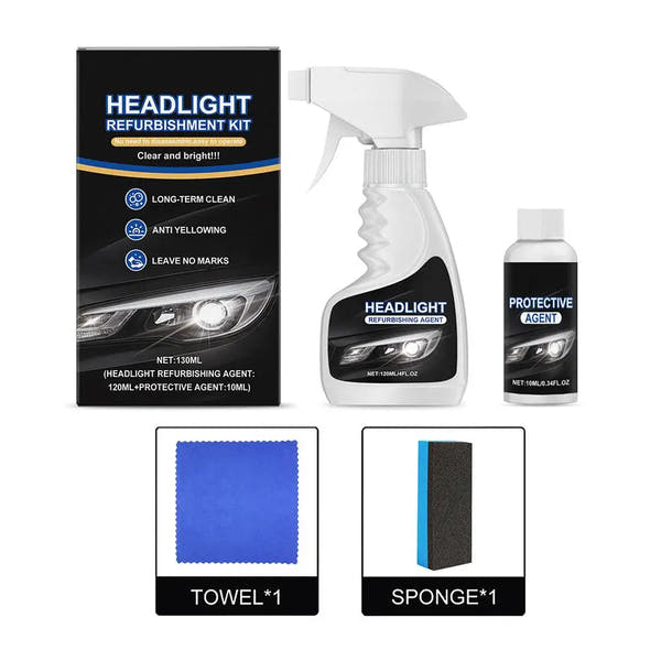 Kit de restauración de faros de coche, abrillantador químico, pulidor de faros, restaurador, juego de pasta de pulido, lijado de cera para faros de coche