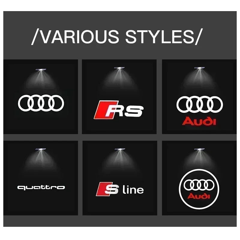 Luz de bienvenida para puerta de coche, lámpara Led HD para proyector para Audi