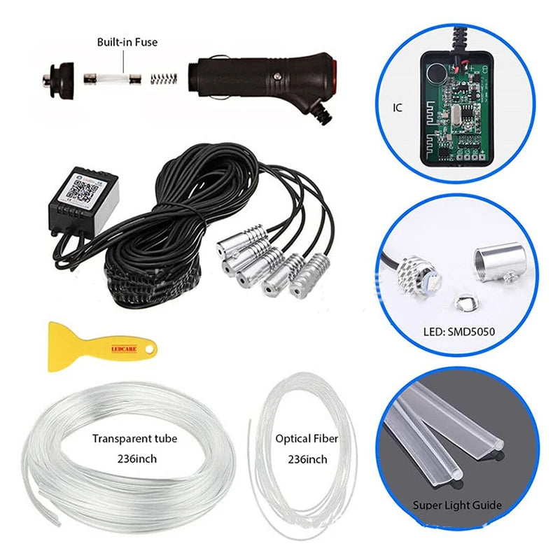 ¡Ilumina tu auto! Luces LED RGB 8M con Control por App – Kit 6 en 1 para Interior Vehicular
