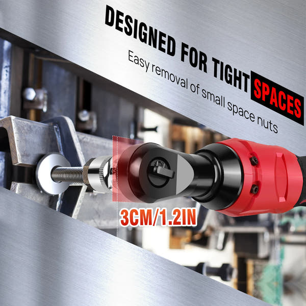 DayPlus Llave de Carraca Inalámbrica 12V Brushless – 200 N·m, 2 Baterías, Set de 7 Vasos (3/8”)