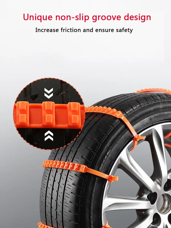 ❄️ Cadenas de Nieve de Nylon NoEnName_Null – Antideslizantes para Ruedas de Auto SUV