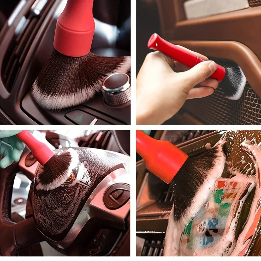 Cepillo ultrasuave para detalles de Interior de coche, cerdas sintéticas, plumero, accesorios de limpieza automática