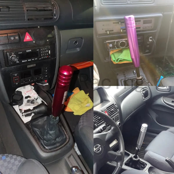 Perilla de palanca de cambios de aluminio Universal Auto JDM de 18cm de longitud, perilla de palanca de cambios de coche de carreras MUGEN