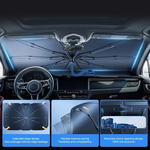 Parasol para parabrisas de coche 2025, sombrilla plegable para protección solar, cubierta frontal para bloquear rayos UV y calor, protector portátil