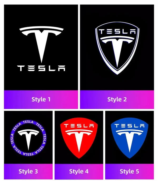 Luces LED Proyectoras Tesla – Bienvenida de Puerta, 2 Piezas (Model 3, S, X, Y, Cybertruck, Roadster)