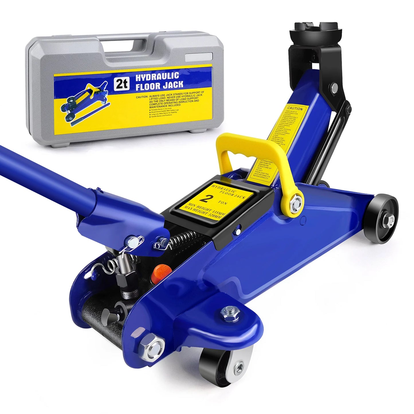 Gato Hidráulico 2T + Soportes 3T – Kit Elevador de Auto con Maletín