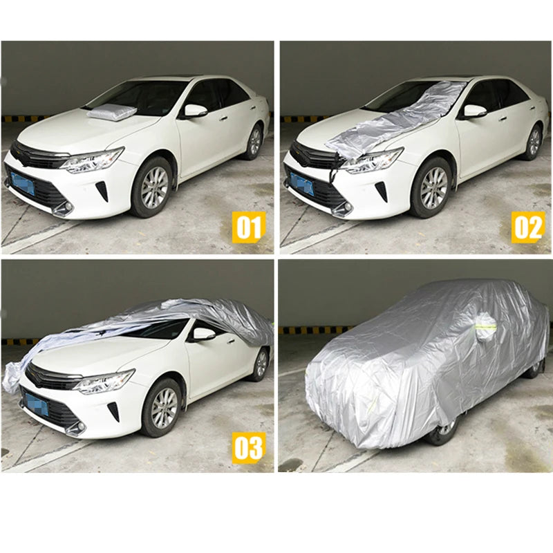 Cubierta de coche protección exterior cubierta de nieve Exterior completa sombrilla cubierta de protección a prueba de polvo Universal